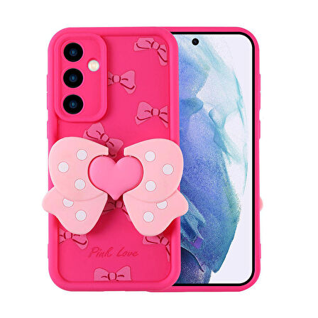 Forzacase Samsung Galaxy A55 ile uyumlu Butterfly Serisi 3D Kelebek Figür Tasarımlı Silikon Kılıf