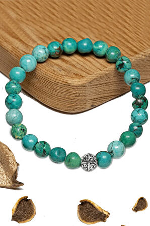Sertifikalı Turkuaz Taşı Bileklik - Gümüş Aparatlı