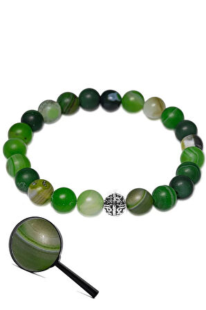 Sertifikalı Aaa Ham Işlenmemiş Fıstık Yeşil Akik Taşı Bileklik