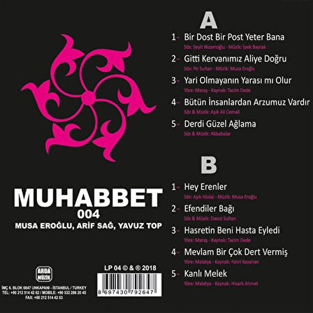 Muhabbet 4 Arif Sağ Yavuz Top Musa Eroğlu - Plak