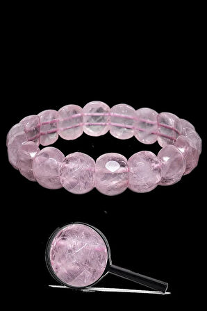Sertifikalı Pembe Kuvars Taşı Doğal Taş Rolex Bileklik