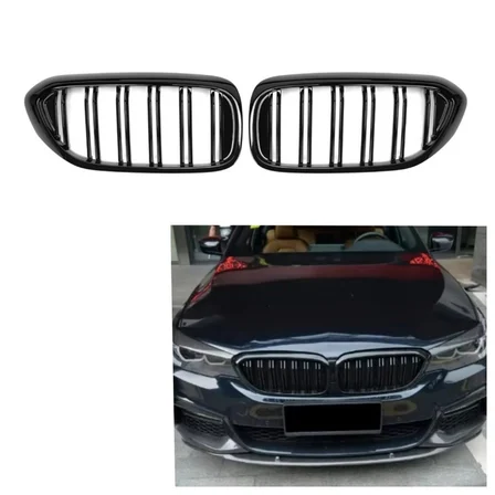 Bmw 5 Serisi G30 M5 Ön Panjur Böbrek Izgara Çift Tırnak Piano Black 2017-2020 Arası Uyumlu