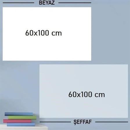 BakGelAl Manyetik Beyaz ve Şeffaf Yazı Tahtası 60x100 cm, Ders Çalışma Tahtası 2 li,