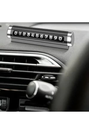 BakGelAl Alüminyum Kasa Gümüş Renk Çevirmeli Araç İçi Telefon Numaratörü Park Oto Numara Gösterici