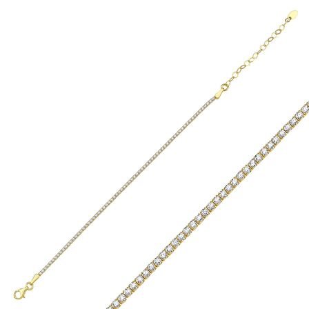 Silverlina Gümüş Suyolu 1,75mm Zirkon Taşlı Bileklik