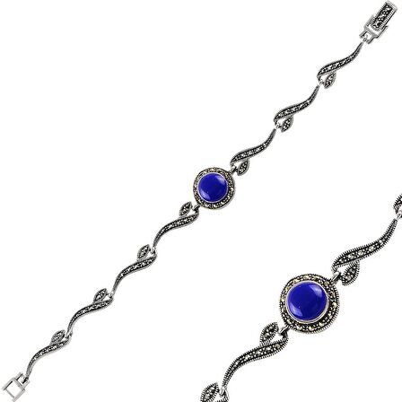 Silverlina Gümüş Lapis Lazuli & Markazit Taşlı Bileklik