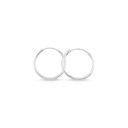 Silverlina Gümüş 18mm Sade Halka Küpe