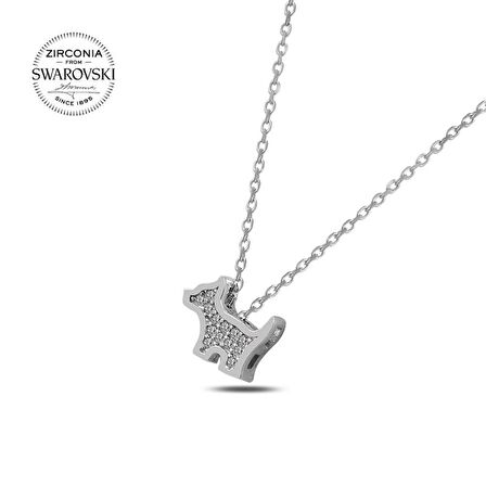 Silverlina Gümüş Swarovski Zirconia Taşlı Köpek Kolye