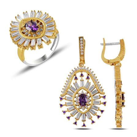 Silverlina Gümüş Zirkon Taşlı Otantik Set