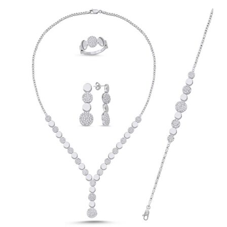 Silverlina Gümüş Zirkon Taşlı Set