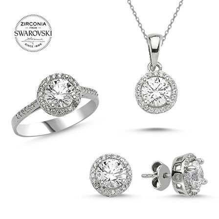 Silverlina Gümüş Swarovski Zirconia Taşlı Set