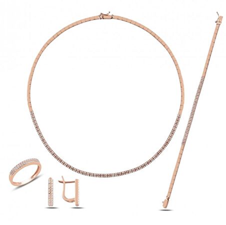 Silverlina Gümüş Zirkon Taşlı Set