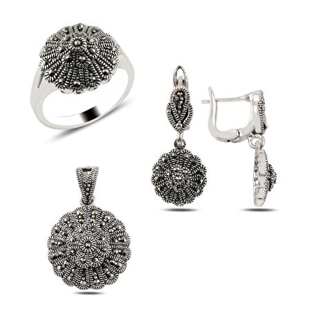 Silverlina Gümüş Markazit Taşlı Set