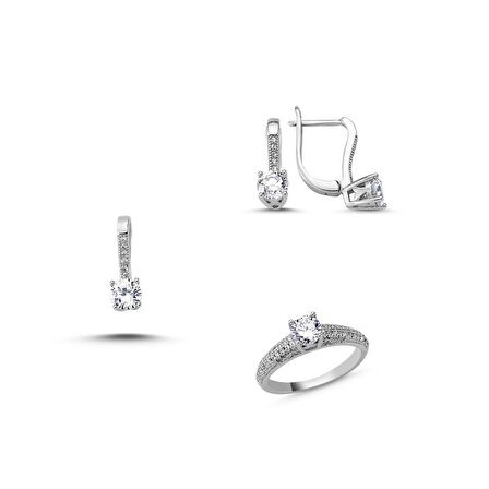 Silverlina Gümüş Zirkon Taşlı Set