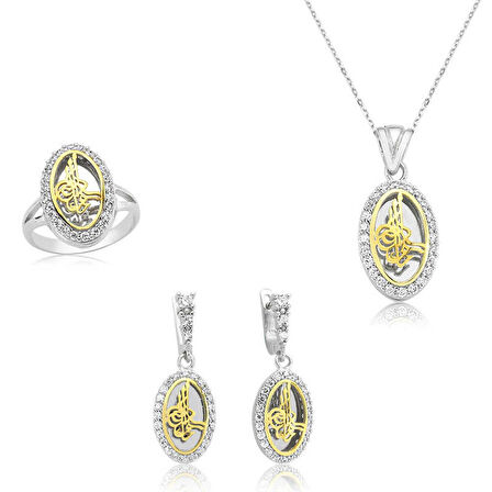 Silverlina Gümüş Tuğra Bayan Set