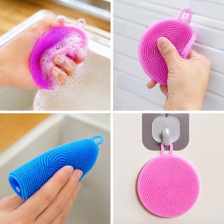 BakGelAl Silikon Bulaşık Temizleme Pedi 2'li Set – Çizmez, Hijyenik, Çok Amaçlı Mutfak Fırçası