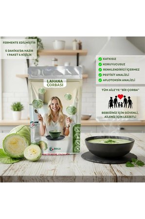 Lahana Çorbası 60 gr (4 Porsiyon) Pestisitsiz - Bebek, Çocuk ve Yetişkin Beslenmesine Uygun
