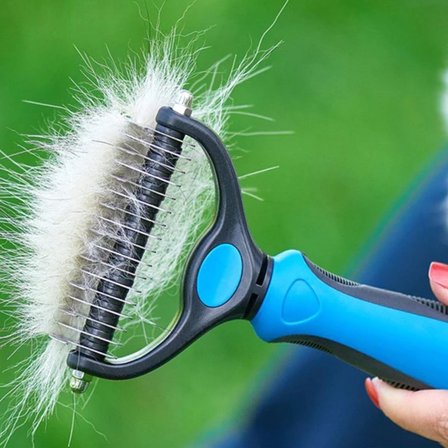 BakGelAl Plastik Saplı Metal Kedi Köpek Bakım Kıtık Tüy Topak Açıcı Tarak