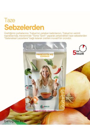 Şehriyeli Probiyotik Kış Çorbası 60 gr (4 Porsiyon) Pestisitsiz Bebek, Çocuk ve Yetişkin İçin Uygun