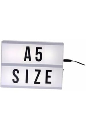 A5 Işıklı Lightbox Harfli Mesaj Panosu, LED Aydınlatmalı Harfli Işıklı Pano