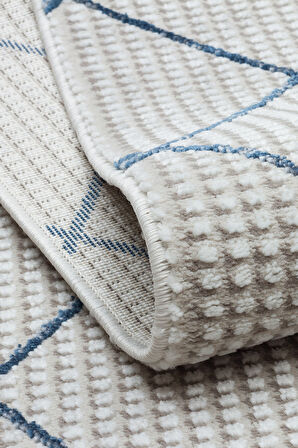 GENOA-54-G Yumuşak Sık Dokuma Modern Geometrik Desenli Salon Halısı-GRİ/VİZON