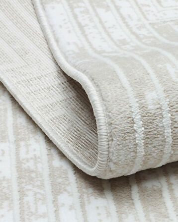 GENOA-55-G Yumuşak Sık Dokuma Modern Salon Koridor Halısı-BEJ