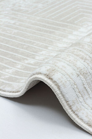 GENOA-55-G Yumuşak Sık Dokuma Modern Salon Koridor Halısı-BEJ