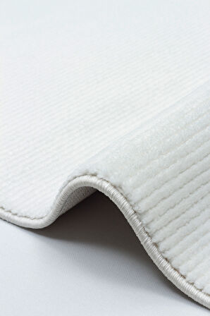 GENOA-59-G Yumuşak Sık Dokuma Modern Salon Koridor Halısı-BEYAZ