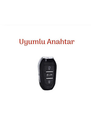 Peugeot 308 508 2008 3008 4008 5008 Uyumlu Deri Anahtar Kılıfı Ve Örgü Anahtarlık