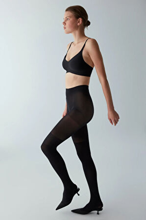 STND Siyah Over Knee Külotlu Çorap Klasik