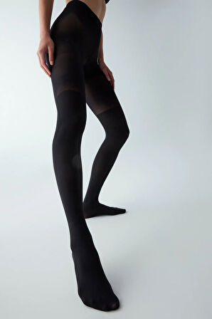 STND Siyah Over Knee Külotlu Çorap Klasik