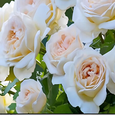 Tüplü Cream Fc Multin Goncallı Beyaz Yediveren Soğuklara Dayanıklı Gül Fidanı