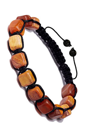 Sertifikalı Küp Kesim Turuncu Akik Taşı Doğal Taş Bileklik