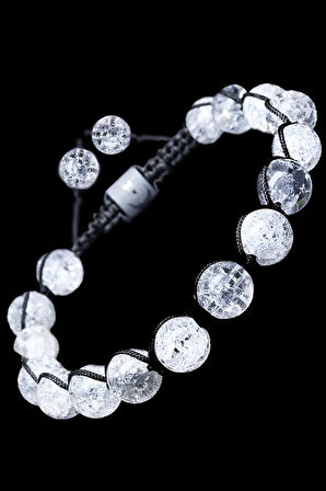 Sertifikalı 1.kalite Makrome Necef Taşı Bileklik (DAĞ KRİSTALİ)