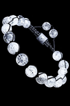 Sertifikalı 1.kalite Makrome Necef Taşı Bileklik (DAĞ KRİSTALİ)