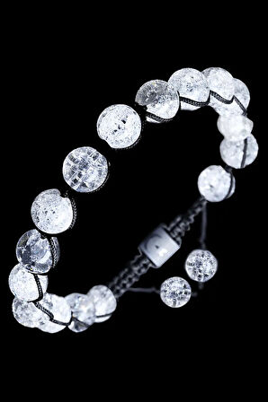 Sertifikalı 1.kalite Makrome Necef Taşı Bileklik (DAĞ KRİSTALİ)