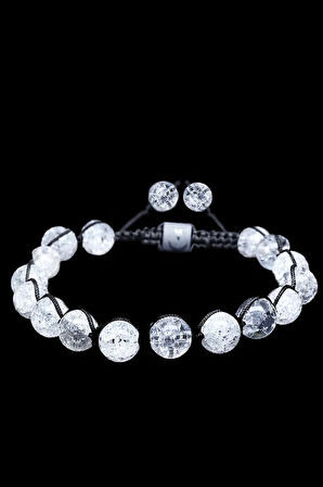 Sertifikalı 1.kalite Makrome Necef Taşı Bileklik (DAĞ KRİSTALİ)