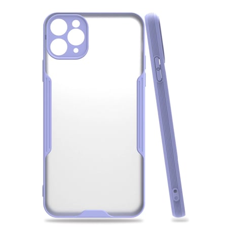 Newface Apple iPhone 11 Pro Max Kılıf Platin Silikon - Lila