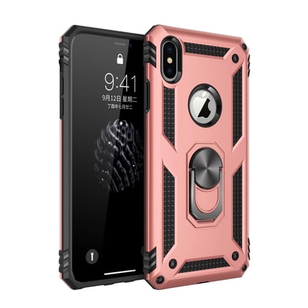 Newface Apple iPhone XS Max Kılıf Sofya Yüzüklü Silikon Kapak - Rose