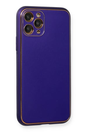 Newface Apple iPhone 11 Pro Kılıf Coco Deri Silikon Kapak - Mor