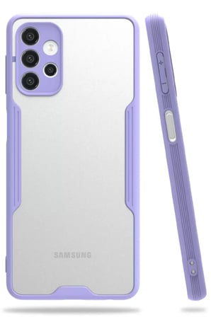 Newface Samsung Galaxy A72 Kılıf Platin Silikon - Lila