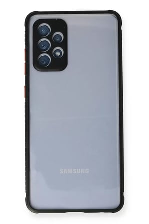Newface Samsung Galaxy A72 Kılıf Miami Şeffaf Silikon - Siyah