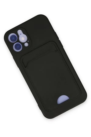Newface Apple iPhone 12 Kılıf Kelvin Kartvizitli Silikon - Siyah