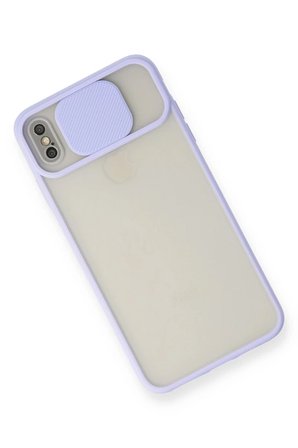 Newface Apple iPhone XS Max Kılıf Palm Buzlu Kamera Sürgülü Silikon - Lila