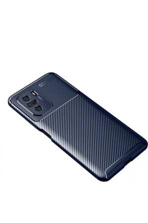 Newface Xiaomi Poco F3 Kılıf Auto Focus Karbon Kapak - Lacivert