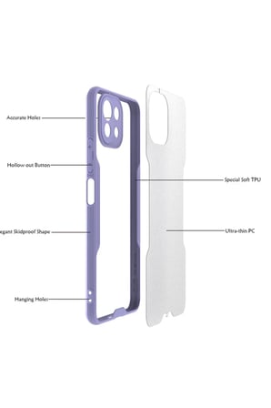 Newface Xiaomi Mİ 11 Lite Kılıf Platin Silikon - Lila