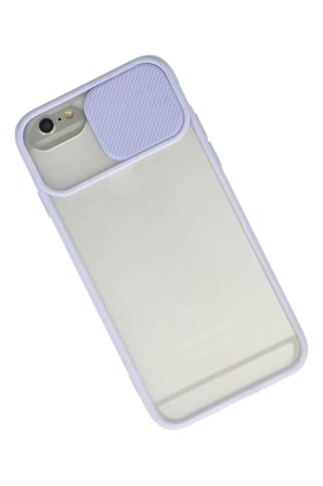 Newface Apple iPhone 6 Kılıf Palm Buzlu Kamera Sürgülü Silikon - Lila