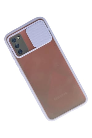 Newface Samsung Galaxy A02S Kılıf Palm Buzlu Kamera Sürgülü Silikon - Lila