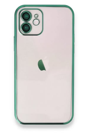 Newface Apple iPhone 12 Kılıf Razer Lensli Silikon - Yeşil