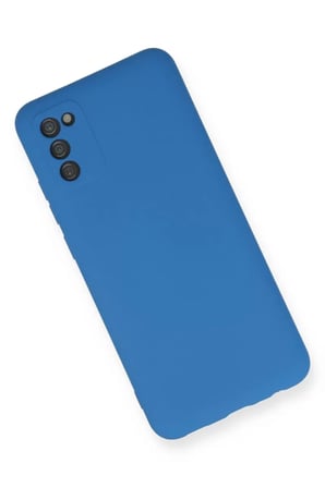 Newface Samsung Galaxy A03S Kılıf Nano içi Kadife Silikon - Mavi